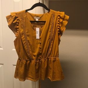 J Crew Pom Pom Voile shirt